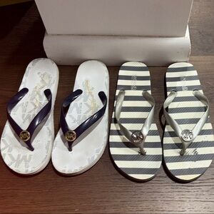 Michael Kors Blue and Gray Sandals